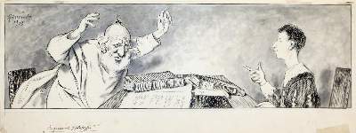 Bild Nr.2: 143-4015 Oberländer, Adolf: (Künstlergraphik, Karikatur)