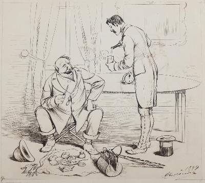 Bild Nr.2: 143-4017 Oberländer, Adolf: (Künstlergraphik, Karikatur)
