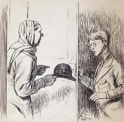 Bild Nr.4: 143-4019 Oberländer, Adolf: (Künstlergraphik, Karikatur)