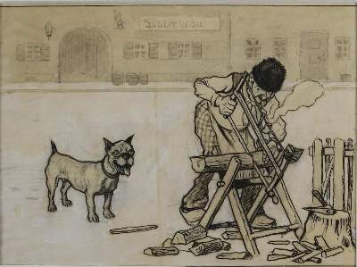 Bild Nr.3: 143-4021 Oberländer, Adolf: (Künstlergraphik, Karikatur)