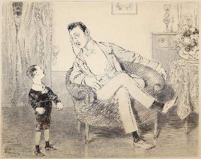 Bild Nr.1: 143-4023 Oberländer, Adolf: (Künstlergraphik, Karikatur)