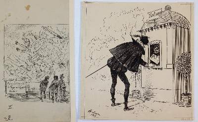 Bild Nr.3: 143-4024 Oberländer, Adolf: (Künstlergraphik, Karikatur)