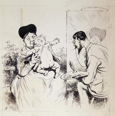 Bild Nr.6: 143-4024 Oberländer, Adolf: (Künstlergraphik, Karikatur)