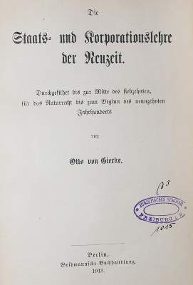 Bild Nr.2: 143-403 Gierke,O.v.: (Juridica und Kriminologie)