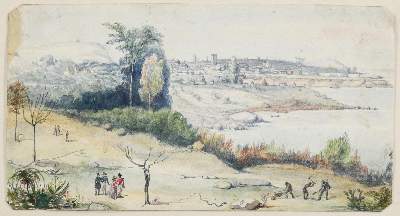 Bild Nr.1: 143-4124 Küstenlandschaft: (Künstlergraphik)