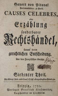 Bild Nr.1: 143-423 Pitaval.: (Juridica und Kriminologie)
