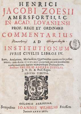 Bild Nr.3: 143-431 Zoesius,H.J.: (Juridica und Kriminologie)