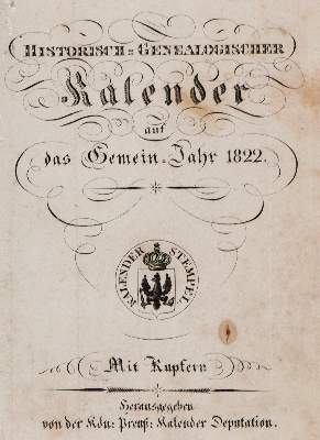 Bild Nr.1: 143-432 Historisch-genealogischer Kalender: (Kalender)