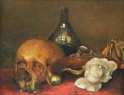 Bild Nr.1: 143-4582 Vanitas-Stillleben.: (Künstlergraphik)