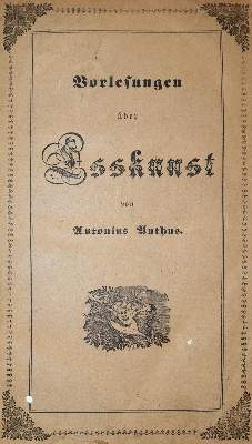 Bild Nr.1: 143-580 Anthus,A. (d.i. G.Blumroeder).: (Küche und Haushalt, Gastrosophie)
