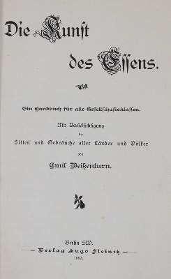 Bild Nr.1: 143-588 Weißenturn,E.: (Küche und Haushalt, Gastrosophie)