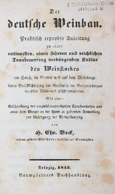 Bild Nr.1: 143-603 Beck,H.Ch.: (Küche und Haushalt, Getränke, Wein)