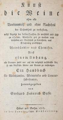 Bild Nr.1: 143-614 Buse,G.H.: (Küche und Haushalt, Getränke, Wein)