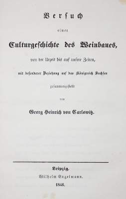 Bild Nr.1: 143-615 Carlowitz,G.H.v.: (Küche und Haushalt, Getränke, Wein)