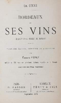 Bild Nr.1: 143-621 Cocks (Charles).: (Küche und Haushalt, Getränke, Wein)