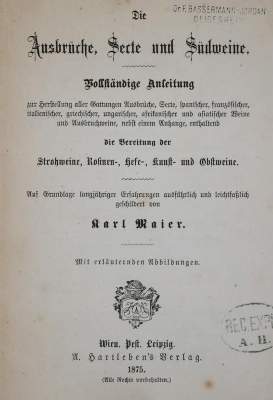 Bild Nr.1: 143-643 Maier,K.: (Küche und Haushalt, Getränke, Wein)