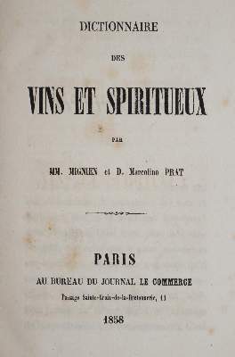 Bild Nr.1: 143-646 Mignien,M.et D. Marcolino Prat: (Küche und Haushalt, Getränke, Wein)