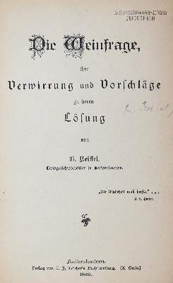 Bild Nr.1: 143-653 Reiffel,G.: (Küche und Haushalt, Getränke, Wein)