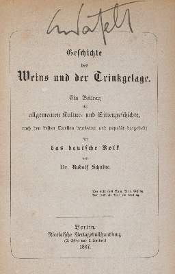 Bild Nr.1: 143-658 Schultze,R.: (Küche und Haushalt, Getränke, Wein)