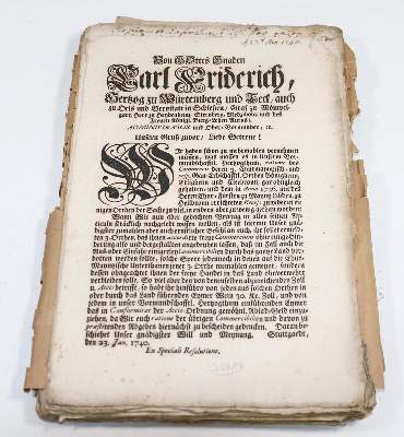 Bild Nr.1: 143-662 Verordnungen für Württemberg: (Küche und Haushalt, Getränke, Wein)