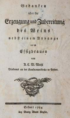 Bild Nr.1: 143-665 Wahl,A.C.M.: (Küche und Haushalt, Getränke, Wein)