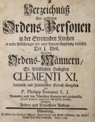 Bild Nr.1: 143-67 Bonanni,Ph.: (Alte Drucke, Handschriften und Theologie)