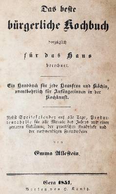 Bild Nr.1: 143-684 Allestein,E. (d.i. A.Kanitz).: (Küche und Haushalt, Kochbücher)