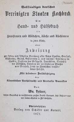Bild Nr.1: 143-689 Vollmer,W.: (Küche und Haushalt, Kochbücher, Amerika)