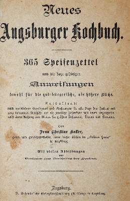 Bild Nr.1: 143-695 Sartory,J.G.: (Küche und Haushalt, Kochbücher, Augsburg)