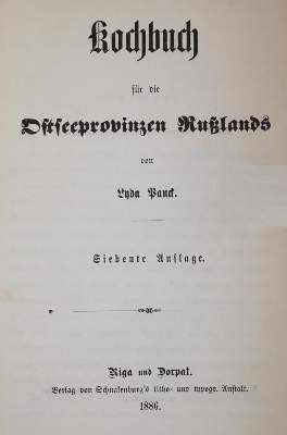 Bild Nr.1: 143-702 Panck,L.: (Küche und Haushalt, Kochbücher, Baltikum)