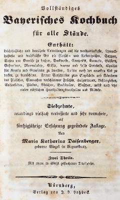 Bild Nr.1: 143-705 Daisenberger,M.K.: (Küche und Haushalt, Kochbücher, Bayern)