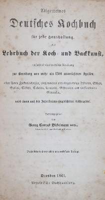 Bild Nr.1: 143-713 Bickelmann,G.C.: (Küche und Haushalt, Kochbücher)