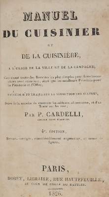 Bild Nr.1: 143-723 Cardelli,P. (d.i. H.Duval).: (Küche und Haushalt, Kochbücher)