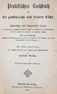 Bild Nr.2: 143-731 Davidis,H.: (Küche und Haushalt, Kochbücher)