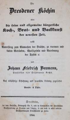 Bild Nr.1: 143-734 Baumann,J.F.: (Küche und Haushalt, Kochbücher, Dresden)