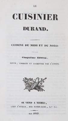 Bild Nr.1: 143-740 Durand,(C.).: (Küche und Haushalt, Kochbücher)