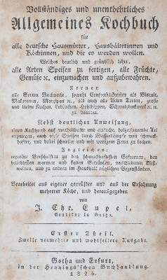 Bild Nr.1: 143-746 Eupel,J.C.: (Küche und Haushalt, Kochbücher)