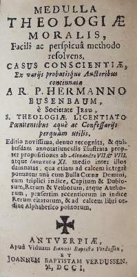 Bild Nr.1: 143-77 Busenbaum,H.: (Alte Drucke, Handschriften und Theologie)