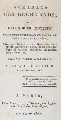 Bild Nr.1: 143-775 (Grimod de la Reyniere,A.B.L.).: (Küche und Haushalt, Kochbücher)