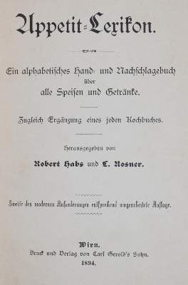 Bild Nr.1: 143-778 Habs,R. u. L.Rosner.: (Küche und Haushalt, Kochbücher)