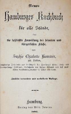 Bild Nr.1: 143-781 Hommer,S.C.: (Küche und Haushalt, Kochbücher, Hamburg)