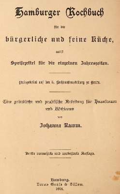 Bild Nr.1: 143-782 Ramm,J.: (Küche und Haushalt, Kochbücher, Hamburg)