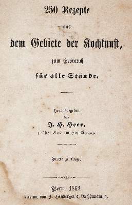 Bild Nr.1: 143-789 Heer,J.H.: (Küche und Haushalt, Kochbücher)