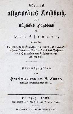 Bild Nr.1: 143-819 Kuntze,H.: (Küche und Haushalt, Kochbücher)