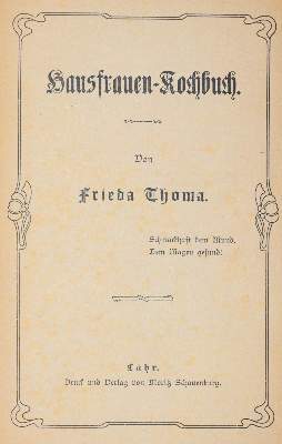 Bild Nr.1: 143-820 Kurth,L.: (Küche und Haushalt, Kochbücher)