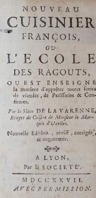 Bild Nr.1: 143-824 La Varenne,(F.P.de).: (Küche und Haushalt, Kochbücher)