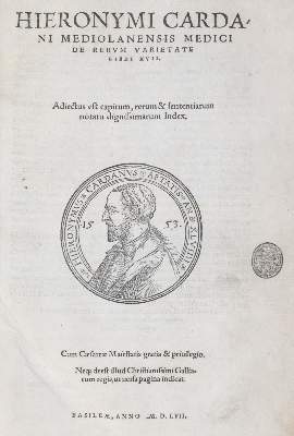 Bild Nr.1: 143-83 Cardano,G.: (Alte Drucke, Handschriften und Theologie)