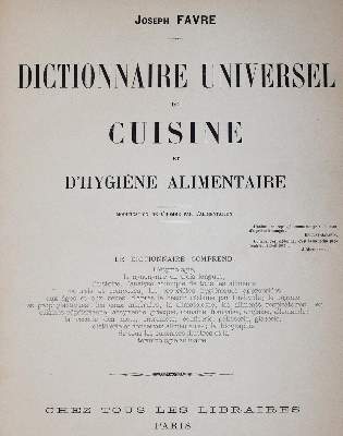 Bild Nr.1: 143-830 Favre,J.: (Küche und Haushalt, Kochbücher, Lexika)