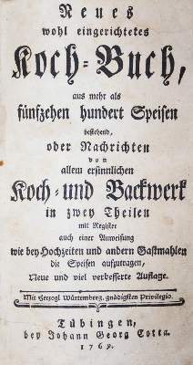 Bild Nr.1: 143-858 Neues wohl eingerichtetes Koch-Buch,: (Küche und Haushalt, Kochbücher)