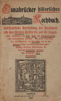 Bild Nr.1: 143-869 Osnabrücker historisches Kochbuch.: (Küche und Haushalt, Kochbücher)